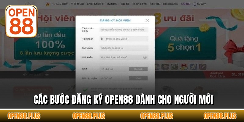 Các bước đăng ký OPEN88 dành cho người mới